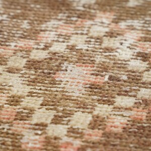 Chocolate Brown Rug, Quality Oushak Area Rug, Aztec Design Rug, Runner Rug, Vintage Rug, Bathroom Floor Rug, 3.2 x 8.5 feet, GR 1235 image 4