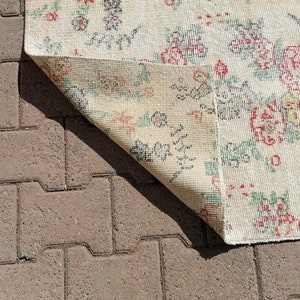 Oushak rug, Turkish rug, Floral mat, Vintage rug, Bath mat, Accent rug, Handmade Rug, Bedroom Rug, Bohemian Rug, Wool rug, 3x5.2 ft, GR 2955 image 10