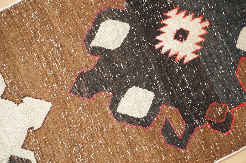 Alfombra para peldaños de escalera, alfombra marrón, alfombra retro, alfombra de estilo rústico, alfombra de cocina, alfombra anudada a mano, alfombra turca vintage, 3,7 x 11,4 pies, alfombra suave, GR 1024 imagen 10