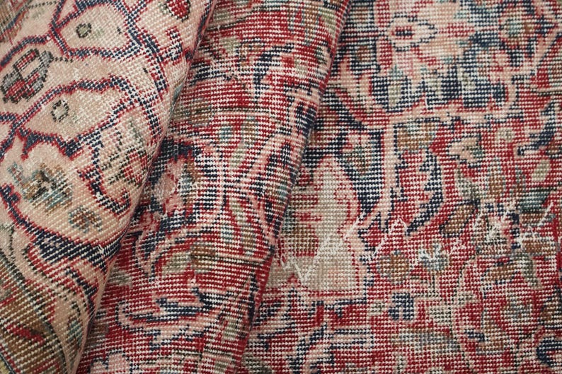 Antiker Türkischer Teppich, Handgeknüpfter Wollteppich, Vintage Teppich, Handgeknüpfter Wollteppich, Wollteppich, Handgeknüpft Bild 13