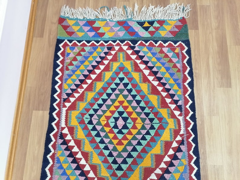 Aztec Runner Rug, Kilim Runner Rug, Turkish Kilim Rug, Handwoven Rug, 3 ...