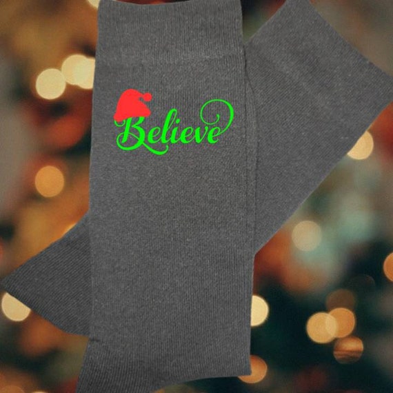 Believe Christmas Socks Polar Express Novelty Etsy