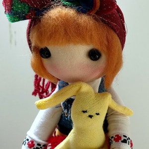 Ukrainian Doll in Folk Shawl, Fabric Custom-made Doll, Textile soft toy, Home decor Ukrainian doll,Rag doll