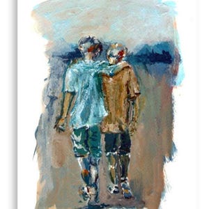 Two Boys Poster Sibling Print Two Brothers Giclee ArtPrint