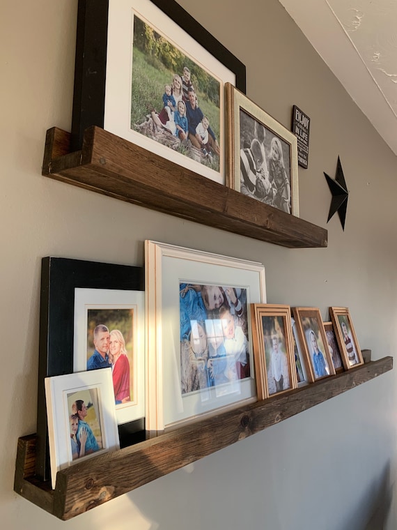 Floating picture frame ledge shelf Etsy