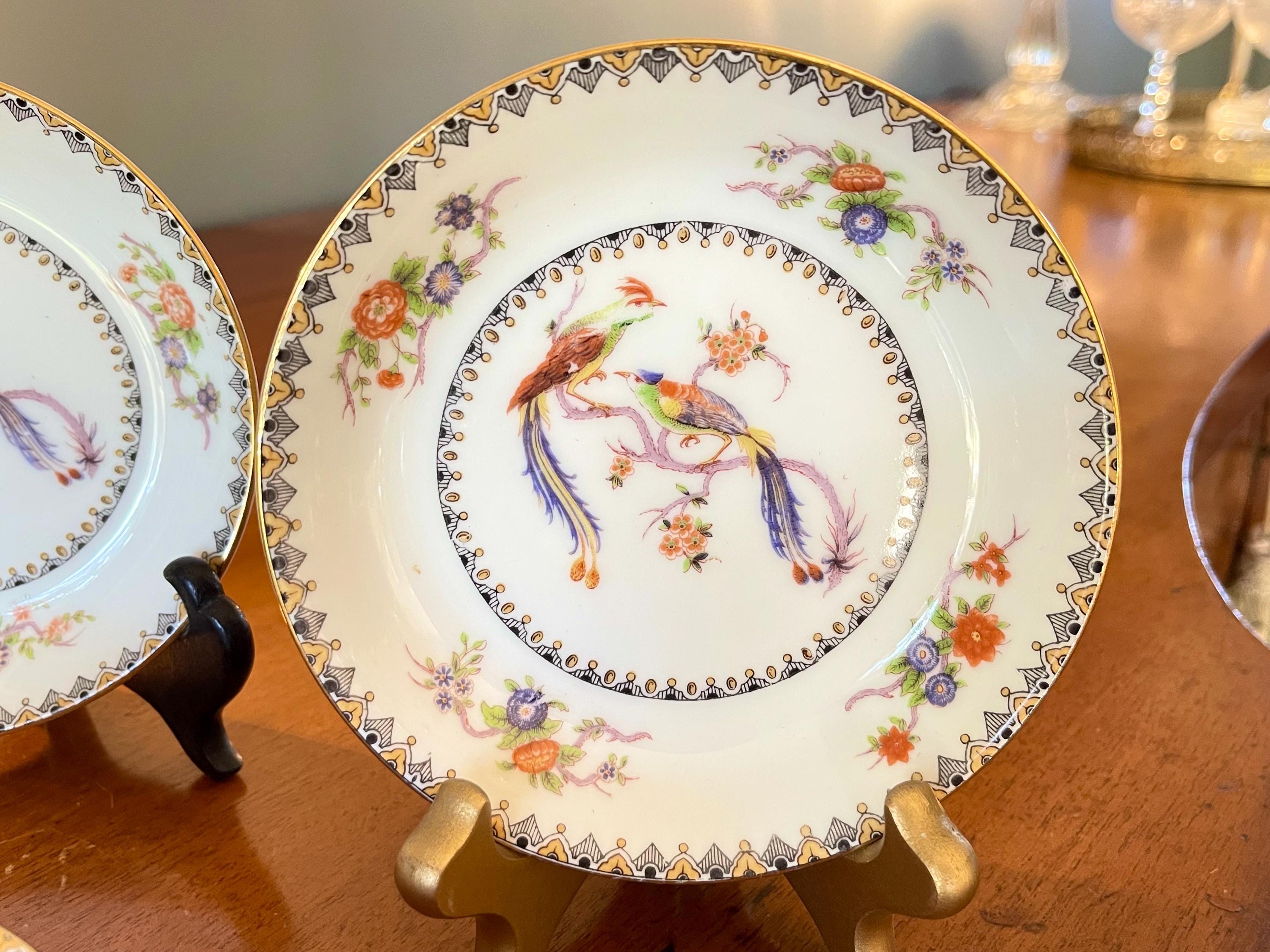 フランス製　e de Limoges　ハンドル付きプレート　【未使用】 Antique Limoges France Bird of Paradise Fruit Bowl: Elite Works