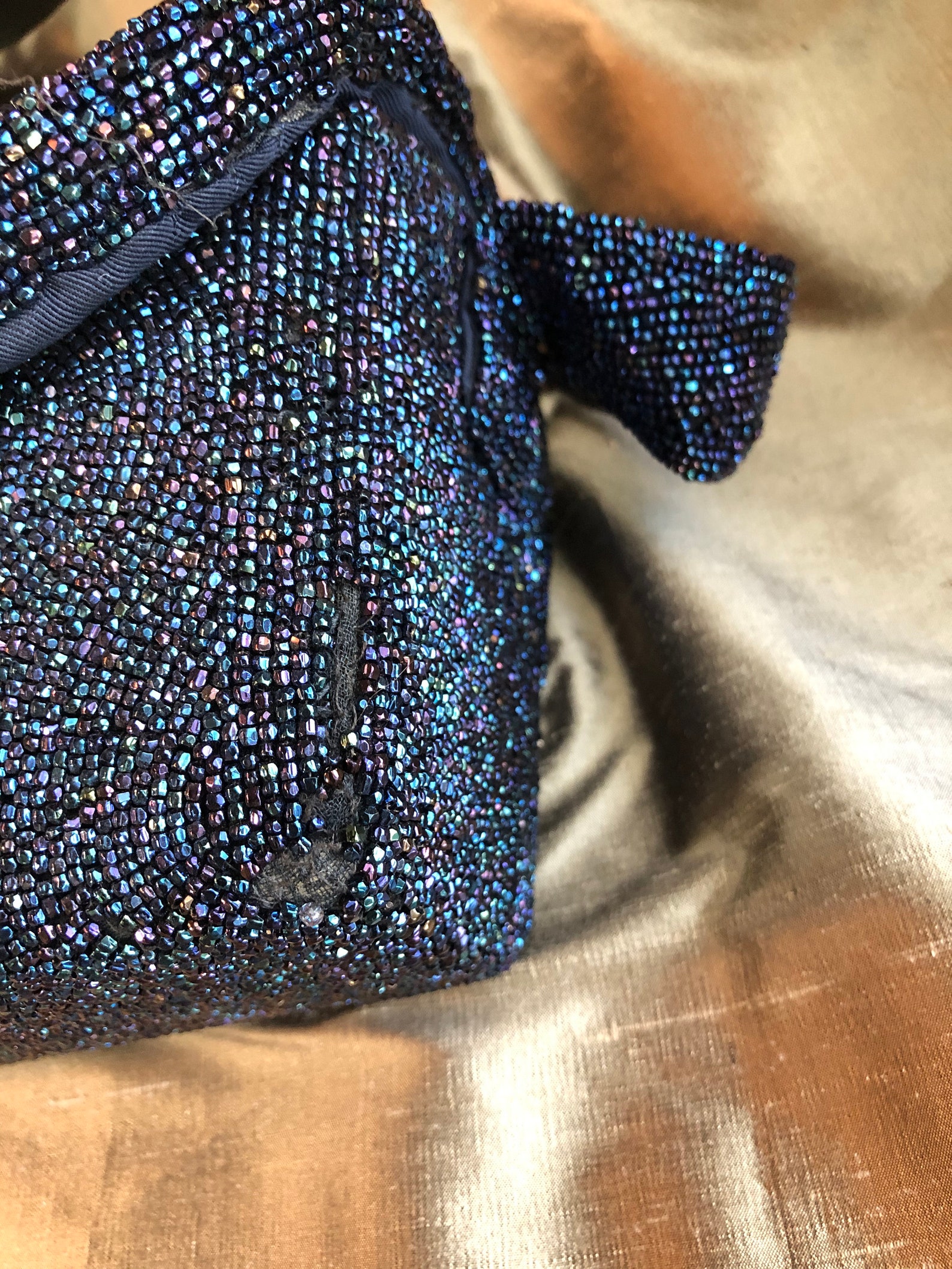 1940s K & G Charlet Metallic Blue Beaded Formal Handbag | Etsy