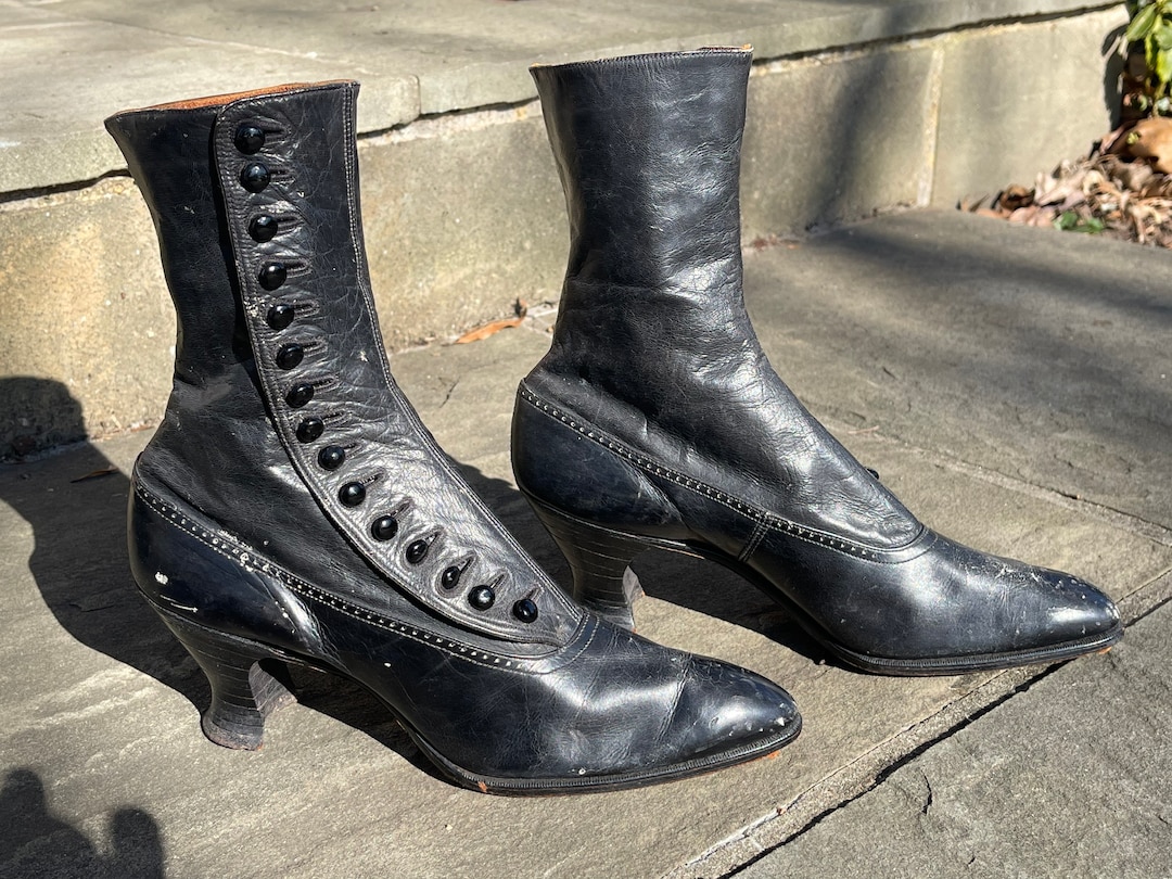 Victorian Shoes 1890s Ladies High Button Top Leather All - Etsy