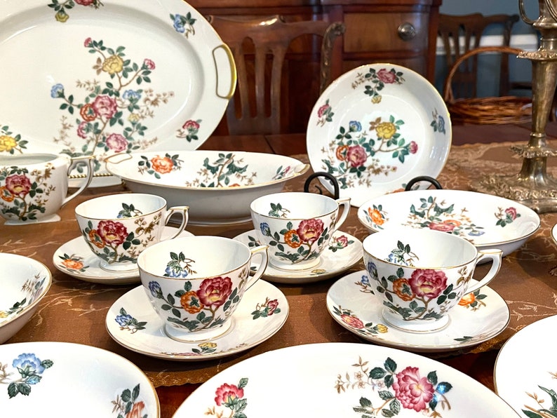 1940s Mikado China Dinner Service Set Mandalay Pattern Made Etsy