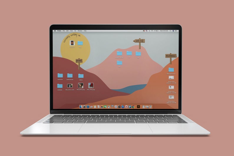 Mountains DESKTOP ORGANIZER WALLPAPER Aesthetic desktop | Etsy