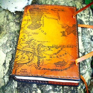 Journal de carte de la Terre du Milieu, journal en cuir LOTR, journal de voyage, notes de carte de la Terre du Milieu, journal de carte Tolkiens, journal A6