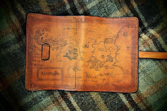 Narnia map cover, leather Narnia cover, kindle leather case, Narnia map, kobo forma narnia cover, Kindle Paperwhite 5 case, kindle 11 cover