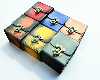 MtG deck box made with leather - 100 double sleeved cards commnder
