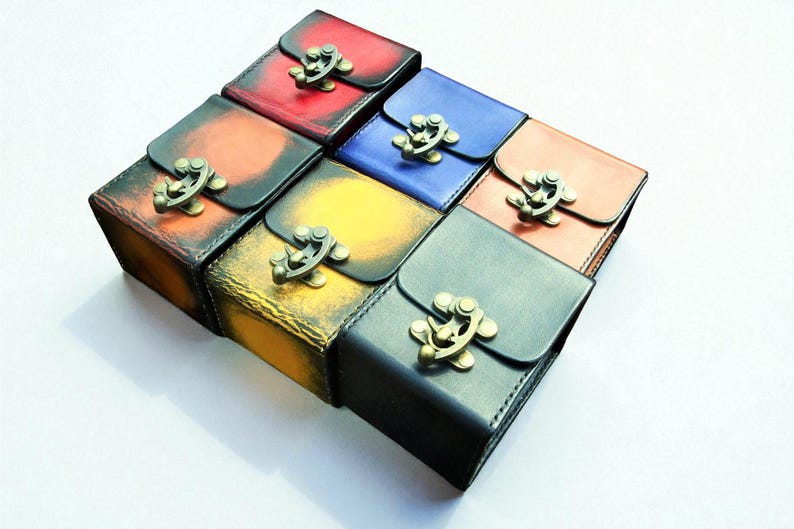 MtG deck box made with leather - 100 double sleeved cards commnder image 1