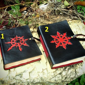 Star of Chaos leather, red star journal, leather journal, A6 travel journal