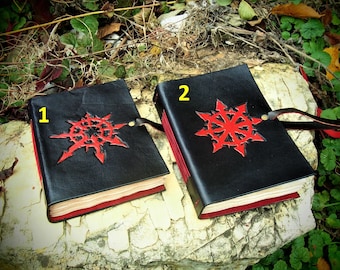 Star of Chaos Leder, Red Star Journal, Ledertagebuch, A6 Reisetagebuch
