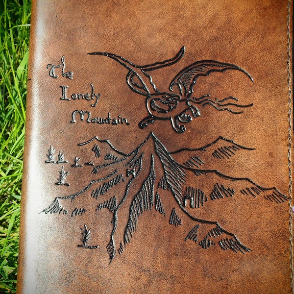 The Lonely Mountain cover, Hobbit Kindle cover, LOTR kindle cover, Kindle Paperwhite 5 etui, Signature Edition leather cover, Kindle 2021