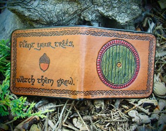 Bag End Wallet, Hobbit wallet, Bilbo Bagins Wallet, Hobbit home wallet, Thorin's rune wallet