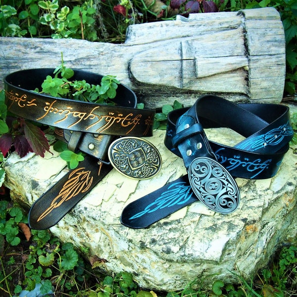 ceinture elfique personnalisée, ceinture larp, ceinture fantastique, elfe, elfe fantastique, ceinture en cuir, ceinture elfique, ceinture elfique