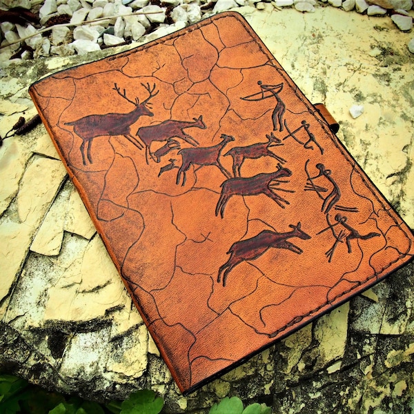 Mesolithic hunters, Hunting Scene, Los Caballos, cave paintings cover, kindle cover, kindle 11 (2022) cover, kindle paperwhite 2022 case,