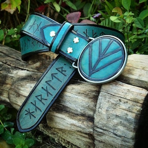 Ceinture Lagertha, ceinture femme viking, ceinture runes, ceinture viking, ceinture guerrière, bouclier Lagertha, bouclier viking, ceinture bouclier viking