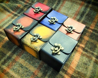 MtG deck box, commander deck box, deck box, magic deck box, leather box, playing card box, tarrot deck box, leather tarrot case