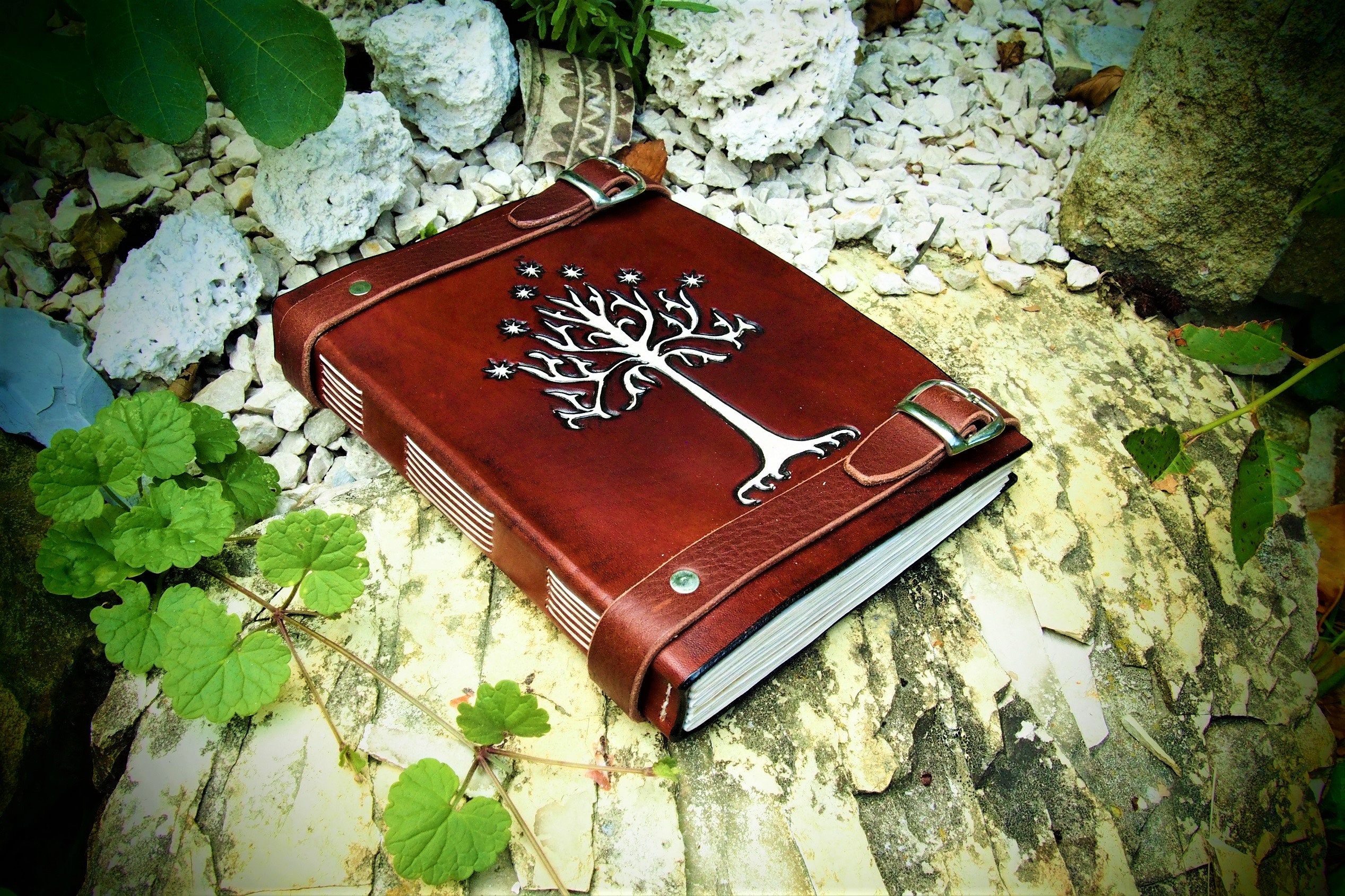 Tree Of Gondor Embossed Leather Journal - Lord of Battles