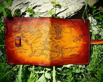 Middle Earth map cover, leather LOTR cover, kindle case, Middle Earth map, Kindle Paperwhite 5 cover, oasis 2021 case, kindle 11 cover