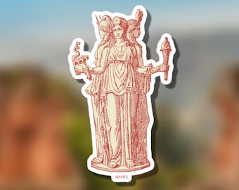 Hekate Sticker // Hecate goddess, mythology, spiritual// Vinyl Sticker, Car Decal, Bumper Sticker, Sticker For Water Bottles, Window Sticker