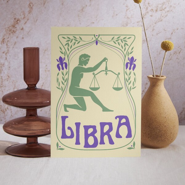 Libra Zodiac Digital Download // Art nouveau, victorian, Art Deco, cottagecore, // DIGITAL DOWNLOAD, vector