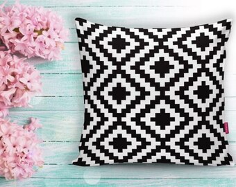 Black white cushions | Etsy DIYCow Throw Pillows Covers Popcorn