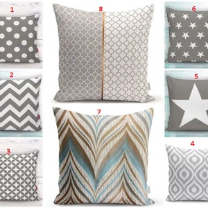 Grey Zigzag Ogea Grey and White Cushion Cover Chevron Strip Pillowcase Decorative Home Decor Throw Pillow  Cushion Cover G1