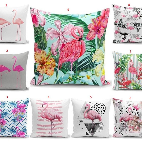 Closing Shop Sale! Flamingo Decor Tropical Palm Summer Decorative Throw Pillow Case Home Decor Waist Outdoor Cushion Cover New House Gift