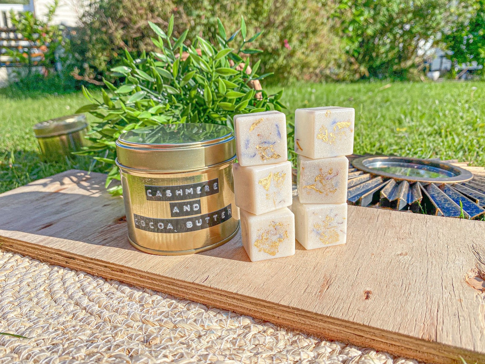 Luxury Gold leaf Wax Melts x 6 in gold Tin in any fragrance Etsy