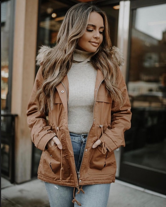 light brown fuzzy jacket