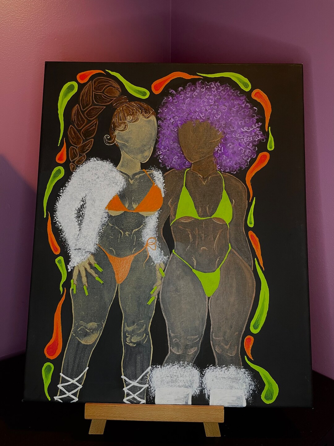 Baddie and Her Friend Painting Etsy