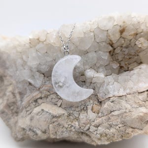 Quartz Crystal Moon Necklace