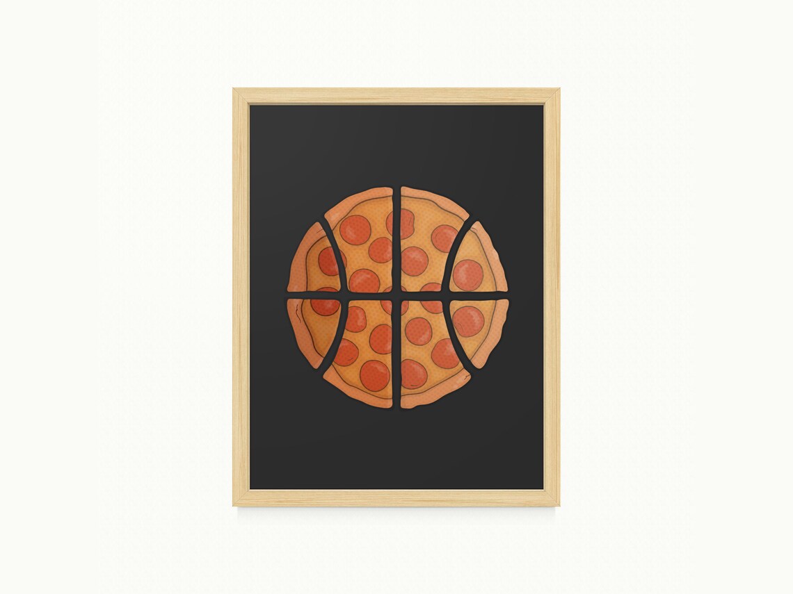 Pizza Basketball Printable Artwork PNG Digital Files Wall Etsy