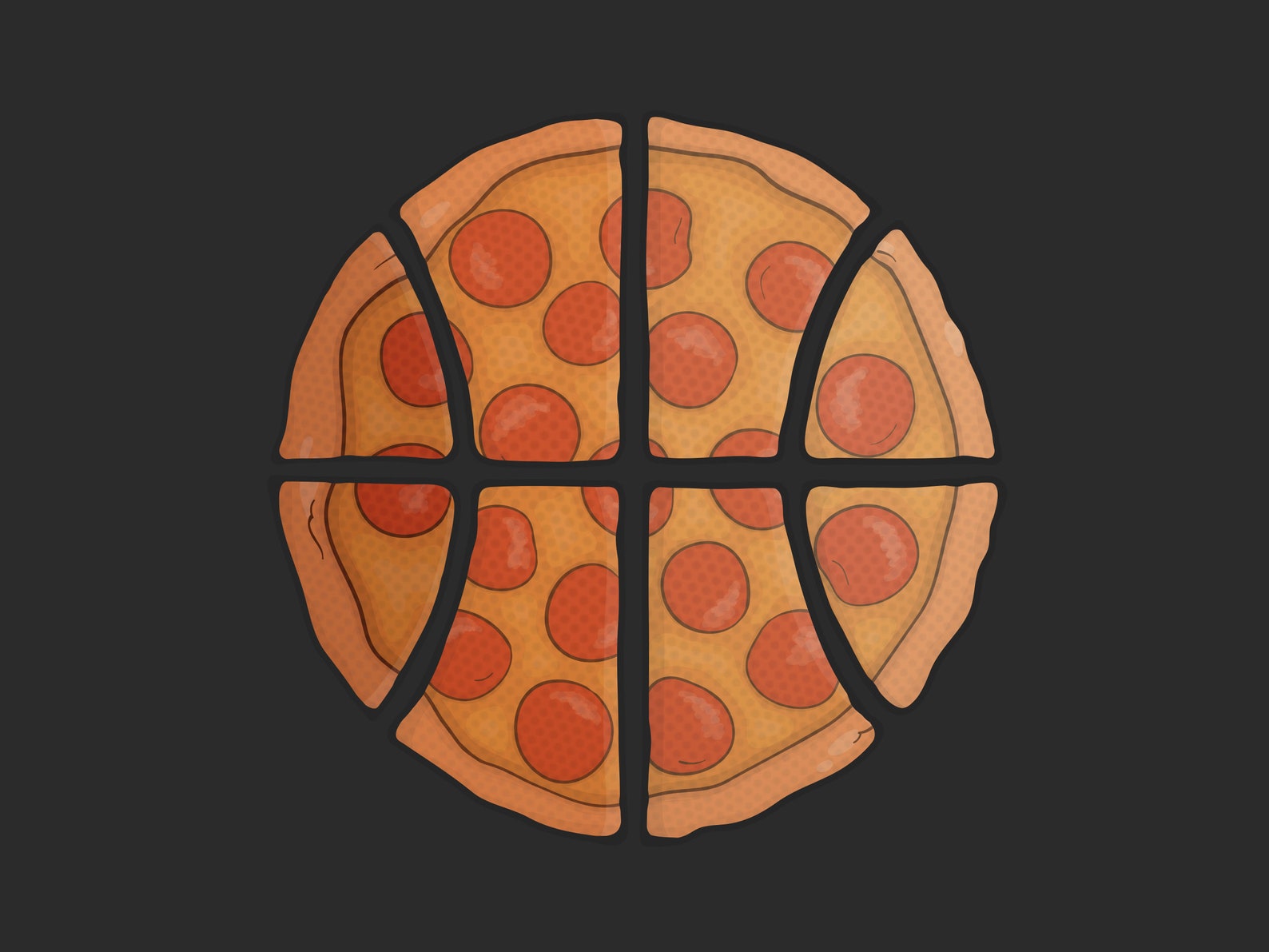 Pizza Basketball Printable Artwork PNG Digital Files Wall Etsy