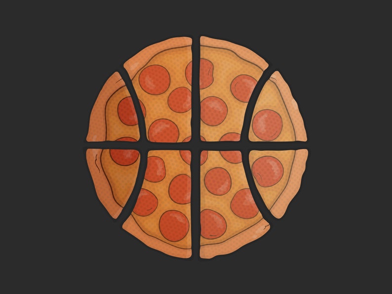 Pizza Basketball Printable Artwork PNG Digital Files Wall Etsy