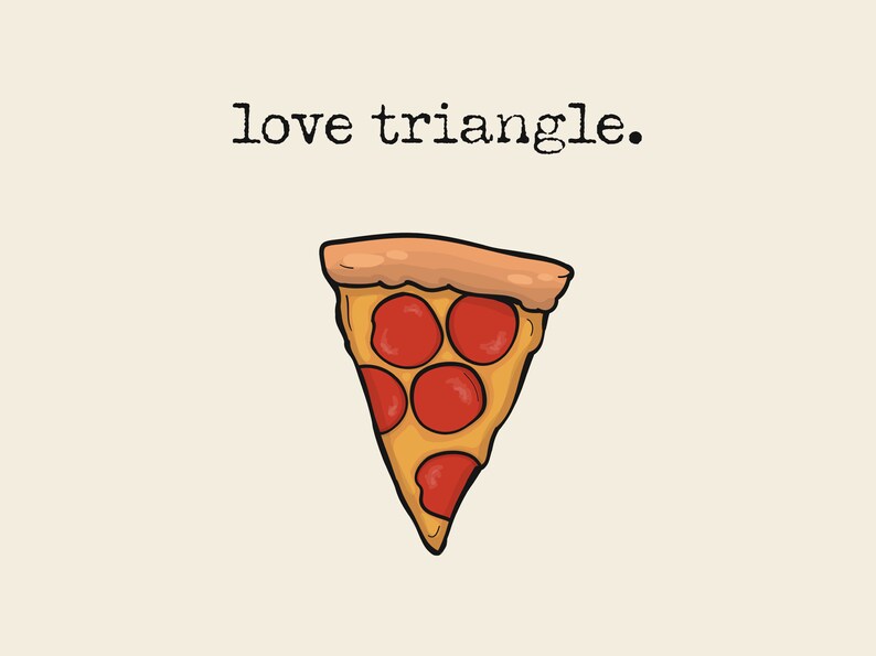Pizza Love Triangle Printable Artwork PNG Digital Files Wall Etsy