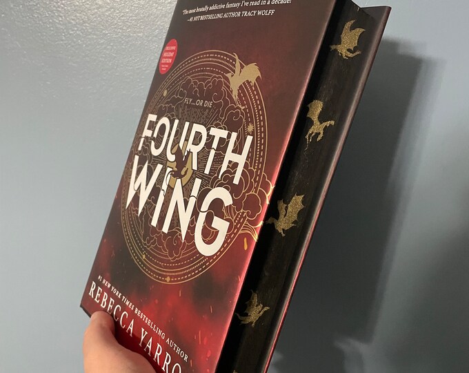 Special Edition Fourth Wing, Custom Sprayed Edges, Gold Dragons Etsy