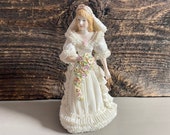 Vintage Irish Dresden Porcelain Lace Spring Bride, Muller Volkstedt Irish Dresden Figurine, Porcelain Lace Bride, Made in Ireland