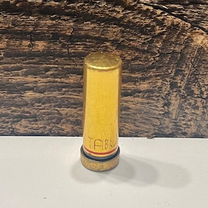 Vintage Tabu Lipstick, Dana, 24 Carat Gold Plated, Lipstick Case with Black & Red Stripe, Vintage Vanity Decor, Vintage Makeup, Hollywood