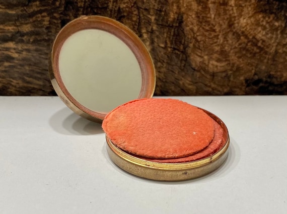 Vintage Coty Compact, Air Spun Rouge Compact, Gold Tone