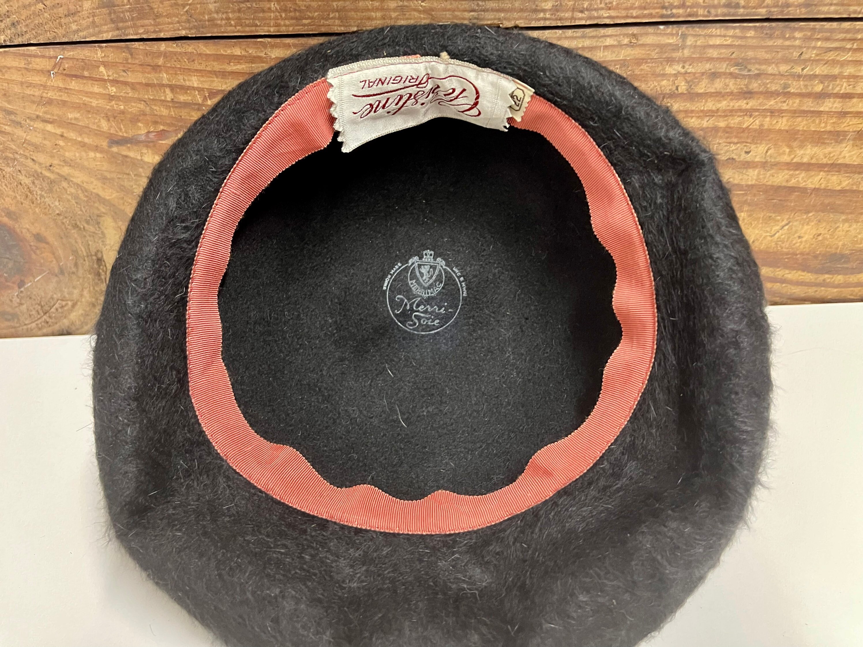 【売れ筋】 Vintage Black Dyed Mink Hat, 22 帽子
