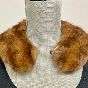 Vintage Light Brown Mink Collar, Mink Fur Collar, Brown Satin Interior, Brown Mink Fur Collar, Fur Coat Collar