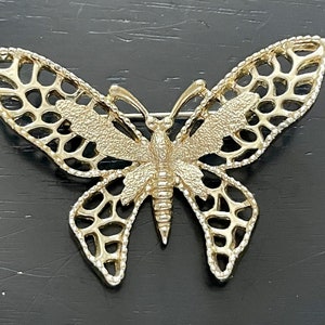 Vintage Gold Butterfly Brooch by Sarah Coventry, Gold Tone Metal Brooch, Butterfly Pin, Gold Brooch, Signed Sarah Cov, Vintage Jewelry