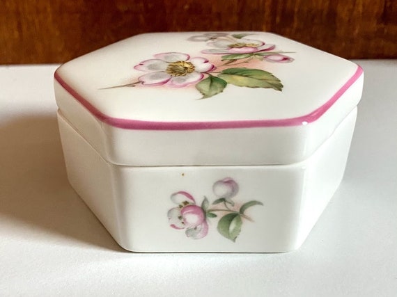 Vintage Floral Coalport Trinket Box, Blossom Time… - image 4