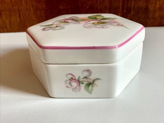 Vintage Floral Coalport Trinket Box, Blossom Time… - image 3